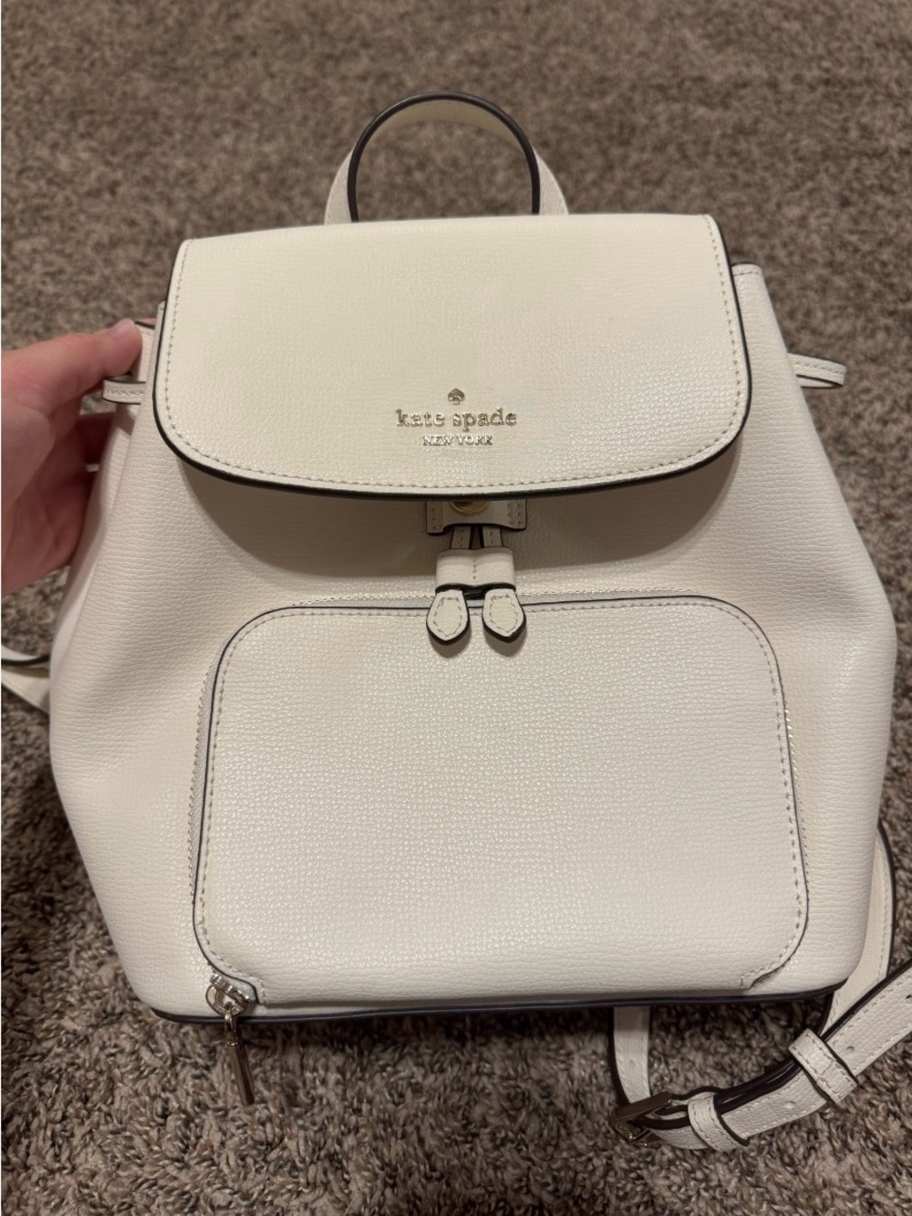kate spade White Leather Backpack